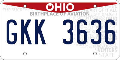 OH license plate GKK3636