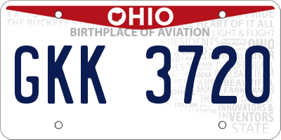 OH license plate GKK3720