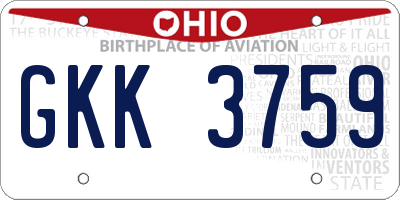 OH license plate GKK3759