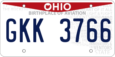 OH license plate GKK3766