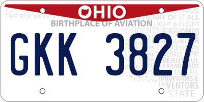 OH license plate GKK3827