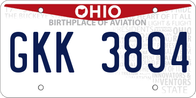 OH license plate GKK3894