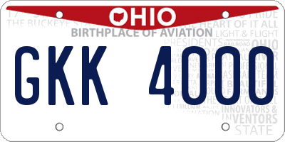 OH license plate GKK4000