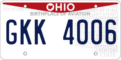 OH license plate GKK4006