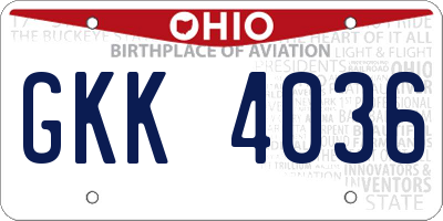 OH license plate GKK4036