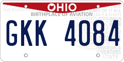 OH license plate GKK4084