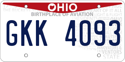 OH license plate GKK4093