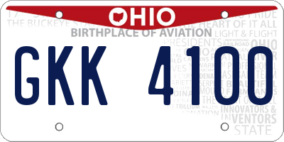 OH license plate GKK4100