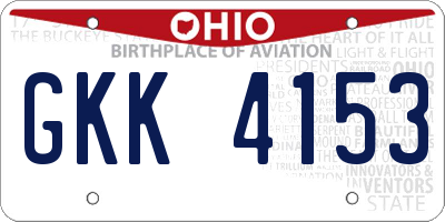 OH license plate GKK4153