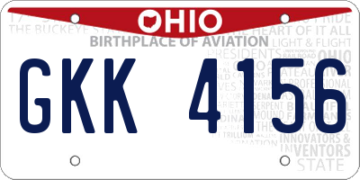 OH license plate GKK4156