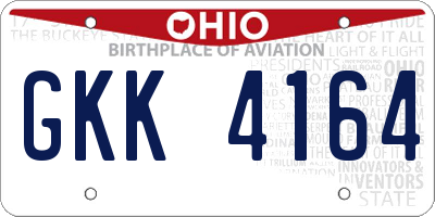 OH license plate GKK4164
