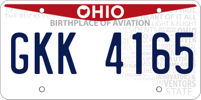 OH license plate GKK4165