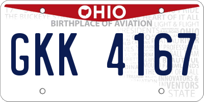 OH license plate GKK4167