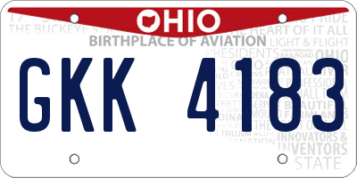 OH license plate GKK4183