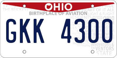 OH license plate GKK4300
