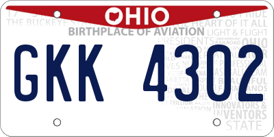 OH license plate GKK4302