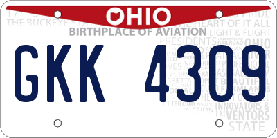 OH license plate GKK4309
