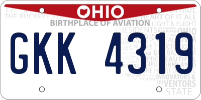 OH license plate GKK4319
