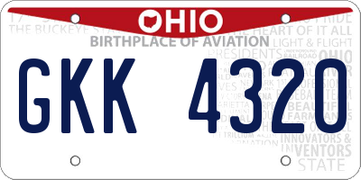 OH license plate GKK4320