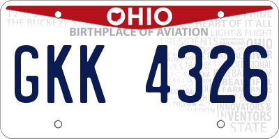 OH license plate GKK4326