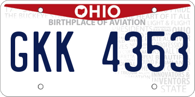 OH license plate GKK4353