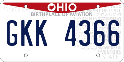 OH license plate GKK4366