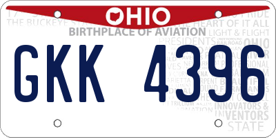 OH license plate GKK4396