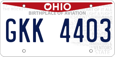 OH license plate GKK4403