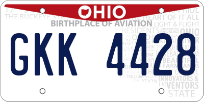 OH license plate GKK4428