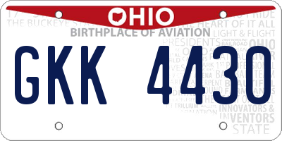OH license plate GKK4430