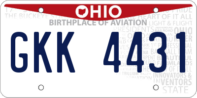 OH license plate GKK4431