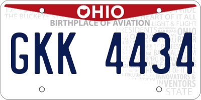 OH license plate GKK4434