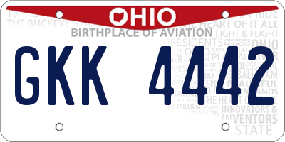 OH license plate GKK4442