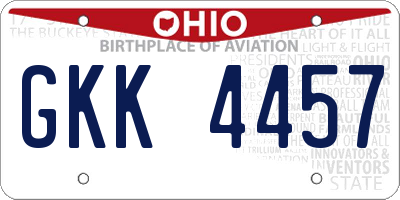 OH license plate GKK4457