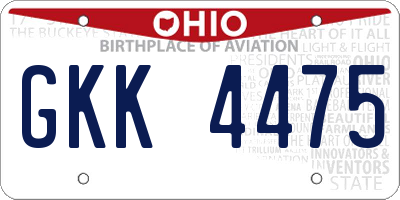 OH license plate GKK4475