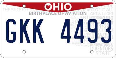 OH license plate GKK4493