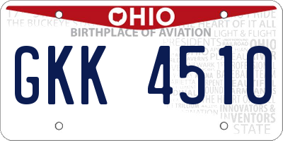 OH license plate GKK4510