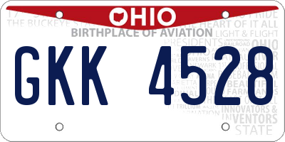 OH license plate GKK4528