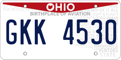 OH license plate GKK4530