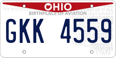 OH license plate GKK4559