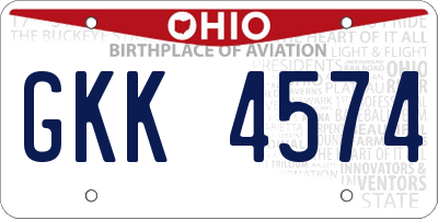OH license plate GKK4574