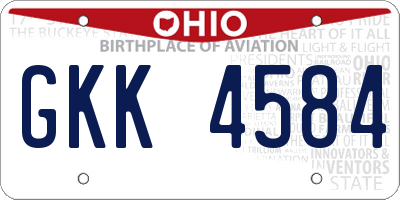 OH license plate GKK4584