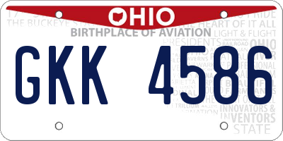 OH license plate GKK4586