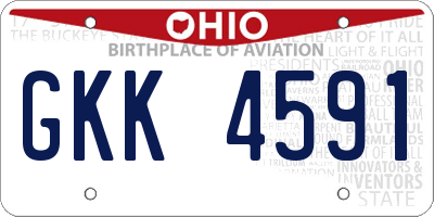 OH license plate GKK4591