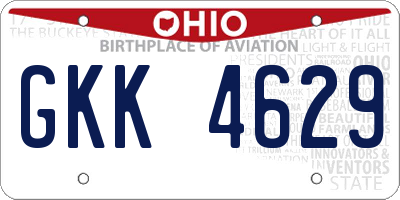 OH license plate GKK4629