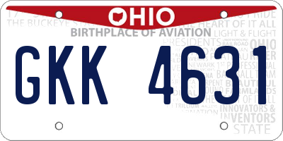 OH license plate GKK4631