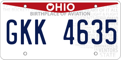 OH license plate GKK4635