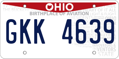OH license plate GKK4639