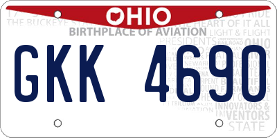 OH license plate GKK4690