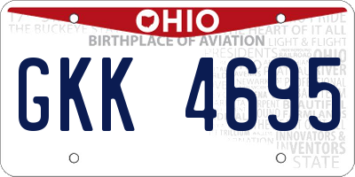 OH license plate GKK4695